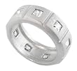 Sterling Silver Square Cut CZ Ring with Matte Finish