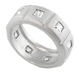Sterling Silver Square Cut CZ Ring with Matte Finish