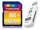 TheZipKit I for Transcend 16GB Class 10 SDHC Card (TS16GSDHC10) Includes: 16GB SDHC Class 10 Flash Card and USB 2.0 Card Reader/Writer.