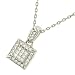 Princess Cut/Pave Diamond Pendant with Chain .29cttw