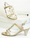Hochwertige COMMA Leder Sandalette beige