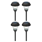 Malibu Outdoor One-Light Solar-Powered Oiled Bronze Stamped Metal Walk Lights, 4-Pack #LZ418-4