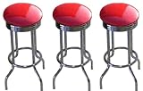 Review The Furniture Cove  / 3 Red Glitter Vinyl Specialty Barstools Set