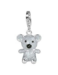 SilberDream Charm koala bear enamel, 925 Sterling Silver Charms Pendant with Lobster Clasp for Charms Bracelet, Necklace or Charms Carrier FC608