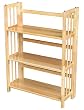 Yu Shan 3 Shelf Folding Stackable Bookcase, Natural
