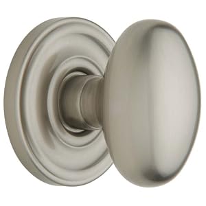 Baldwin 5425.150.IDM Egg Half Dummy Knob Set, Satin Nickel by 