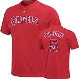 Albert Pujols Red Majestic Name and Number Los Angeles Angels of Anaheim T-Shirt