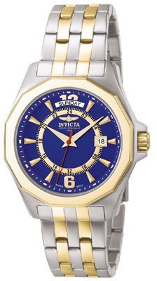 Invicta II Collection 5241 Quartz Sapphire Coated Mineral White Dial Two Tone Gold Plating Stainless Steel Band Men Watch