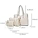 Meet Color Stylish Women Handbag Shoulder Bags Tote Purse Leather Messenger Bag Set Beige