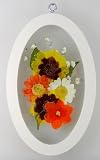 Real Flowers Suncatcher -  Summertime Flower Field Arrrangement - with Real Preserved Colorful Daisies, Coreopsis, Daffodil & Baby's Breath. Suncatcher and Wall Hanging Decor - Wood Frame - Beveled Glass - Handmade and Crafted in the U.S.