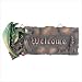 MEDIEVAL GREEN DRAGON WELCOME WALL DOOR PLAQUE SIGN