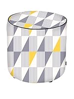 APOLENA Fodera Pouf (Gris/Blanco/Amarillo)