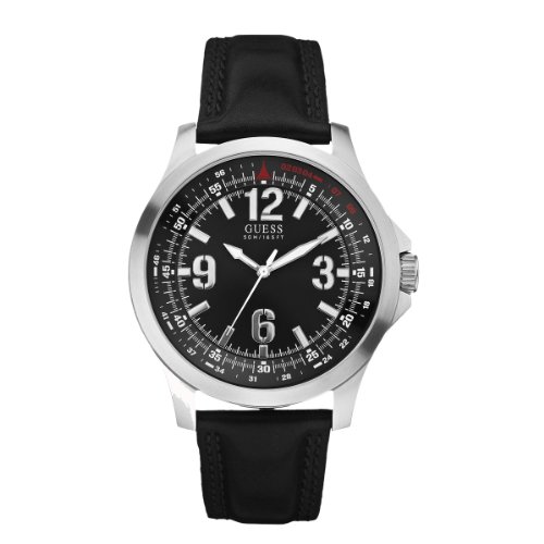Guess Herren-Armbanduhr XL Analog Leder W65017G1