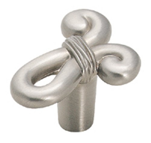 Amerock BP19250-G10 Cyprus 1-5/8-Inch Long by 1-1/4-Inch Wide Knot-Shaped Knob, Satin Nickel