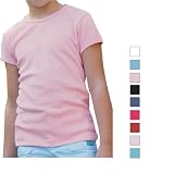 bella girl - 1x1 Rib Short Sleeve Crewneck T-shirt - 9001