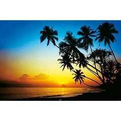 1art1 42472 Inseln - Strand, Morgend�mmerung Poster (91 x 61 cm)