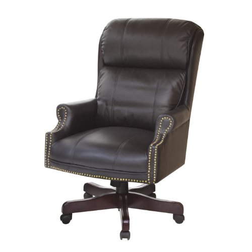 Regency Seating Barrington Judge's Chair with Soft Black Leather and Nail Trim On Sale