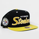 Pittsburgh Steelers Mitchell & Ness Throwback Vintage Retro Script Snap back Hat
