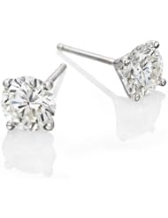 3/4 ct, I Color, VS2 Clarity, GIA Certified, Round Cut, Diamond Earrings in 14K Gold / White