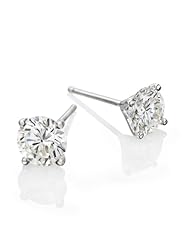 Diamond Earrings in 18K Gold / White - GIA Certified, Round, 0.87 Carat, J Color, VS2 Clarity