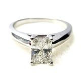 1.55 Ct F VS2 Radiant Diamond 14K White-Gold Solitaire Engagement Ring GIA Certified