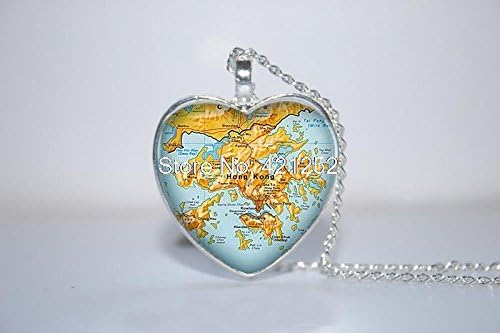Pretty Lee 2015 Fashion Hong Kong Map Pendant Hong Kong Necklace Hong Kong Necklace Glass Photo Cabochon Necklace Christmas gift