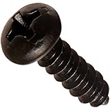 Steel Sheet Metal Screw, Black Oxide Finish,  Pan Head, Phillips Drive, Type A, #6-18 Thread Size, 1/2" Length (Pack of 100)