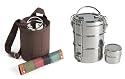 To-Go Ware Utensil, 3 Tier Tiffin & Padded Bag Set