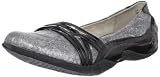 Hush Puppies Women's Esteem Ballet Flat,Silver/Black Patent,10 W US