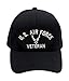 Patchtown US Air Force Veteran Hat/Ballcap Adjustable One Size Fits Most (Multiple Colors & Styles) (Black, Add American Flag)
