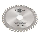 uxcell　チップソー　ソーブレード　スリッターブレード　ディスクホイール　110mm X 20mm　40T　シルバートーン