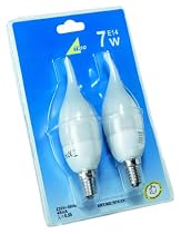 Trio 974-23 Energiespar-Leuchtmittel / 2er Blister / Windsto&szlig;kerze / E14 7 W 2700K