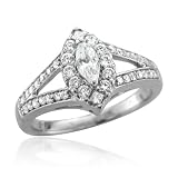 10k White Gold Marquise Diamond Engagement Ring Band (HI, I, 0.33 carat)