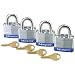 Master Lock 3008D 1-9/16-Inch Wide 3/4-Inch Shackle Keyed-Alike Padlock, 4-Pack