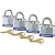 Master Lock 3008D 1-9/16-Inch Wide 3/4-Inch Shackle Keyed-Alike Padlock, 4-Pack