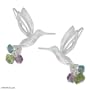 Amethyst and peridot earrings, 'Hummingbird' 1.2" W 1.4" L