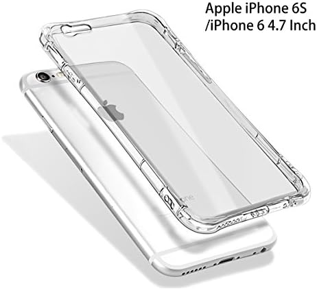 Crystal Clear iPhone 6/6S Case, 360 Degree Shock-Absorption iPhone 6/6S Case, Slim Flexible Soft TPU Bumper Cover Case for Apple iPhone 6/6S, Clear