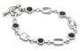 Sterling Silver Blue Mother-of-Pearl and Lapis Bracelet 7 1/4"