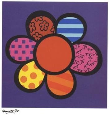 Flower Power III Art Poster PRINT Romero Britto 48x50