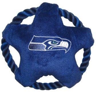 Detail image DoggieNation SEA-303212 One Size Seattle Seahawks Rope Disk Dog Toy