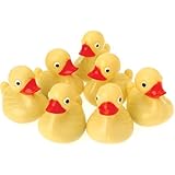 US Toy Hard Plastic Yellow Duck Pond Floaters (Lot of 12), 3"