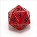 Chessex Manufacturing XQ2014 Opaque Single Jumbo 34 mm D20 Dice Red With Black