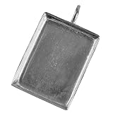 Art Night Out Silver Plated Bezel, Rectangle, 0.88 by 1.17-Inch