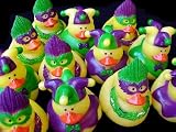 One Dozen (12) Rubber Duckie Ducky Duck MARDI GRAS Party Favors