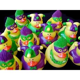 One Dozen (12) Rubber Duckie Ducky Duck MARDI GRAS Party Favors