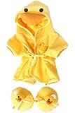 Duck Robe & Slippers Pajamas Outfit Teddy Bear Clothes Fit 14" - 18" Build-A-Bear, Vermont Teddy Bears, and Make Your Own Stuffed Animals