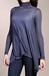 Three Dots Womens Loose Rayon Jersey Long Sleeve Turtleneck