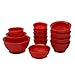 CaliBowl Non-Spill 20-Ounce Original Bowl with Non-Slip Base, Set of 4, Red