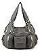 Scarleton Double Zipper Washed Shoulder Bag H133624 - Ash