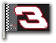 Set of 2 Set of 2 RCR #3 CAR FLAG w/Wall Brackett Set of 2 - NASCAR